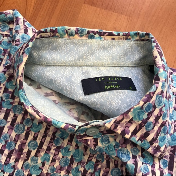 TED BAKER | Blue & Purple Button Down French Cuff L - Picture 11 of 11